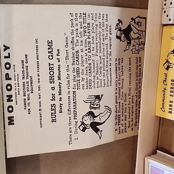 Vintage 1961 Parker Bros. Monopoly Game. - Picture 4 of 15